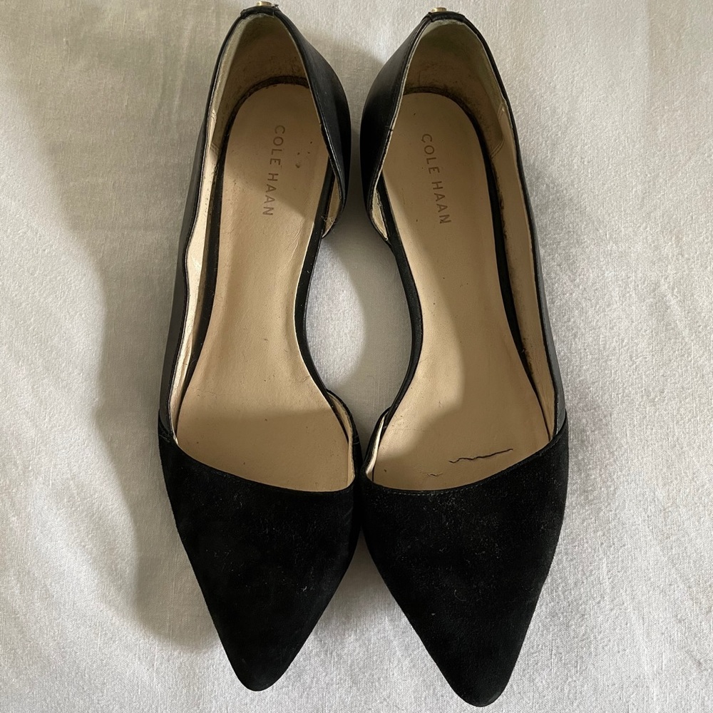 Cole Haan Black Pointed Flats